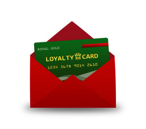 Creating customer loyalty, loyalty card in envelope
