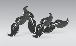 mustache custom shape card