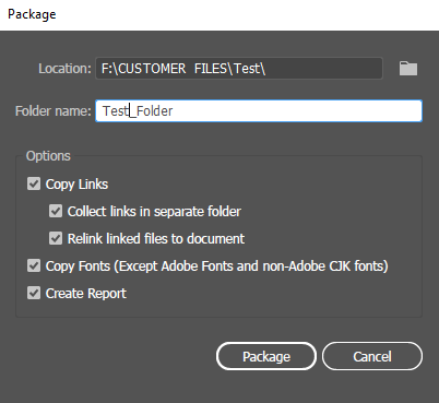 Package File Options